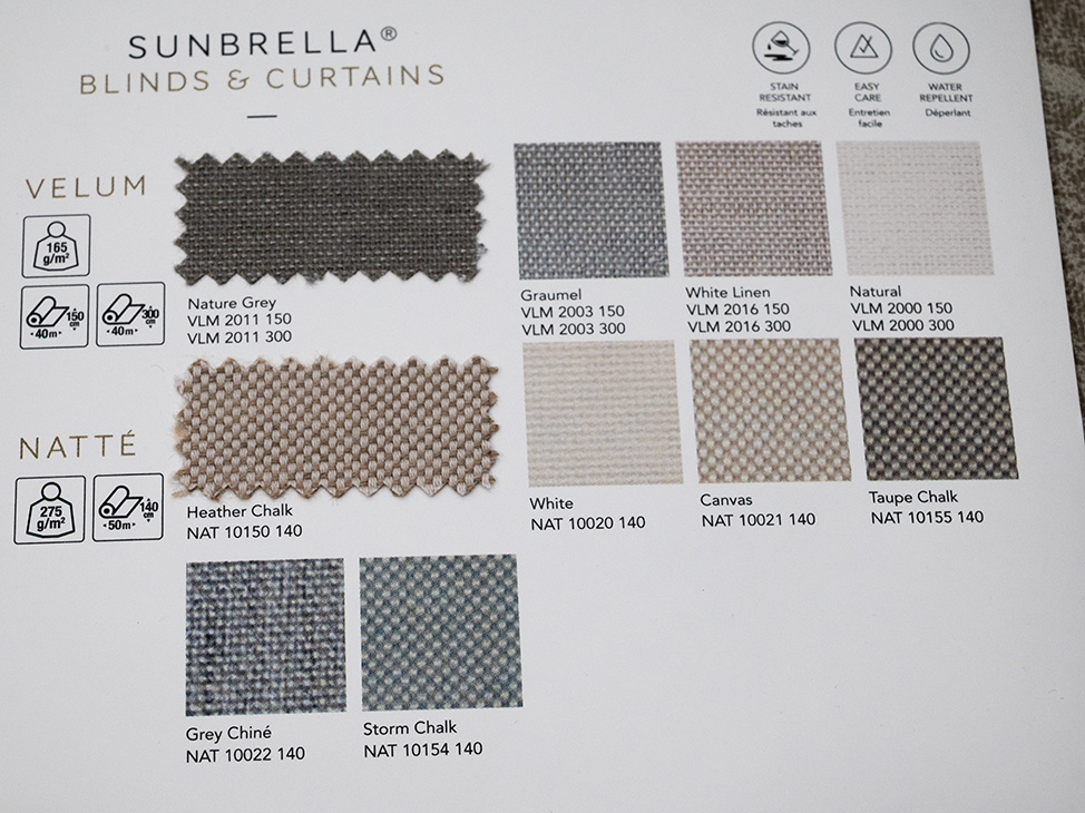 Blinds & Curtains Natte ткань Sunbrella,  от магазина "Шторы - и точка!"